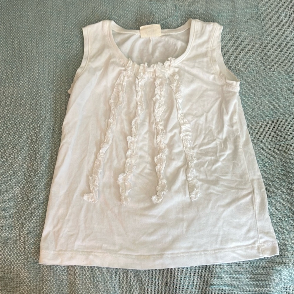 Mini Boden ruffle front sleeveless top
